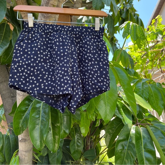 Brandy Melville John Galt navy blue sheer shorts with floral pattern! - Picture 1 of 5